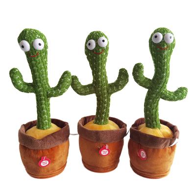 China Wholesale High Quality Cute Animal Doll Cute Stuffed Flowerpot Twisting Dancing Cactus Doll Singing Music Dancing Cactus Plush Talking Toy for sale