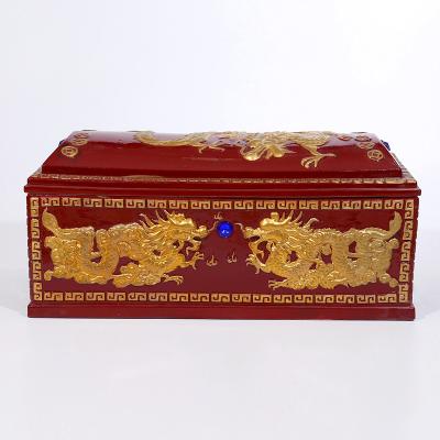 China Boutique European Relief Style Hand Painted Ceramic Ssangyong Casket Urn for sale