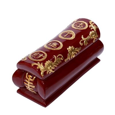 China Keep The Ashes China Quality Manufacturer Good Price 65cm Gold Box Ceramic Coffin For The Dead for sale