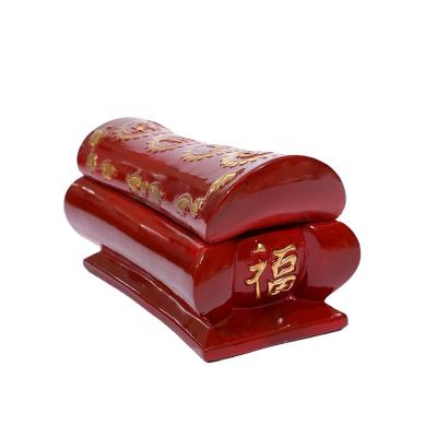 China Keep Ashes Promotion Hot Sale Funeral Supplies 29cm Gold Box Ceramic Casket For High Quality for sale