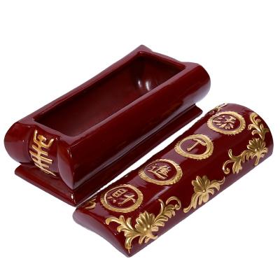 China Keep Ashes Maker Ceramic Coffin Funeral Ceramic Coffin 43cm Gold Professional Box for sale