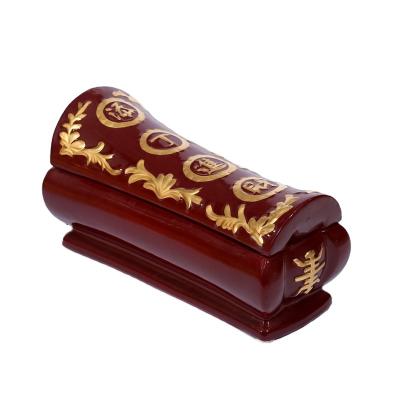 China Keep Beautiful Coffin 43 Cm Ceramic Coffin Ashes Cremation Casket Gold Custom Human Box for sale