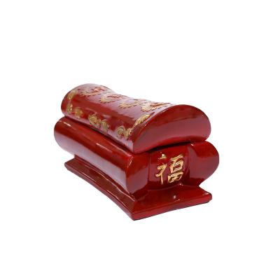 China Keep Ashes Gold High Quality Handmade Ceramic Adult Ceramic Casket 29cm Casket for sale