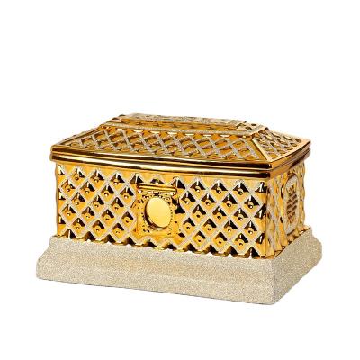 China Anti-Corrosion Wholesale Ceramic Adult Cremation Ashes Paulownia Funeral Urn for sale