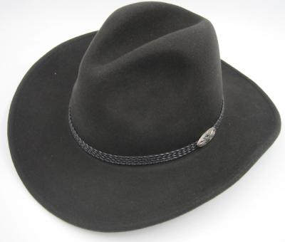 China Character 100% Wool Felt Water Repellent Aussie Cowboy Hat for sale