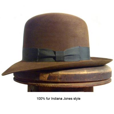 China 100% Barred Fur Felt Indiana Jones Style Hat for sale