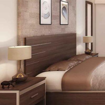 China Lighted Modern Choice Headboard America SURBUBAN INN Hotel Bedroom Furniture With Wood Furniture for sale