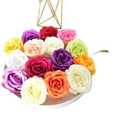 China Hot Selling Natural Touch High Quality Artificial Rose Flower Heads For Wedding Flower Arch Backdrop DIY Material for sale