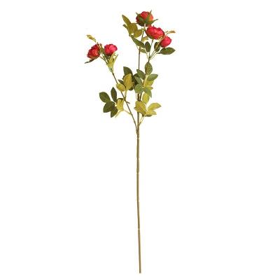 China Natural touch tea rose artificial flower plant family decoration wedding bouquets road lead flower wall plant for sale