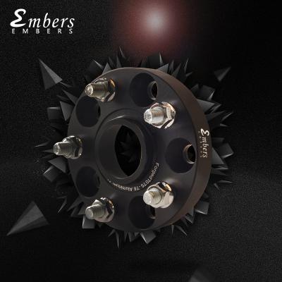 China Aluminum Wheel Spacer Adapters PCD 5x112 Center Bore 66.6mm Black CNC Forged 7075 Aluminum Alloy For Mercedes Benz BMW Audi for sale