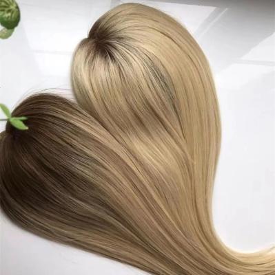 China Wholesale Raw European Hair Straight Hairpiece Low Mono Topper Hair Clip In Hair Piece Base 5x6 Hide Jewish Mono