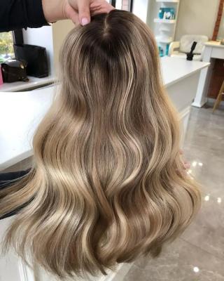 China Factory Straight Specials Customized Lace Up Remy Human Hair Silk Lace Hairpiece Wave Base Topper Honey Blonde Ombre Highlight Loose for sale