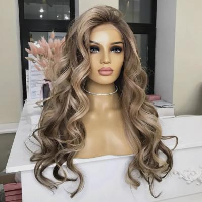 China Body Wave 100% Human Hair Ash Blonde Highlight Color Wave Raw European Texture Cuticle Aligned Full Lace Braided Wigs for sale