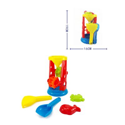 China Safety Summer Series Children's Beach Toys Children's Beach Toys Mesh Bag Beach Hourglass Tool Set 5PCS for sale