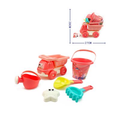 China Safety Summer Series Children's Beach Toy Car Children's Game Room Sand Shower Shovel Sand Tool Digging Toy 4 Pieces for sale