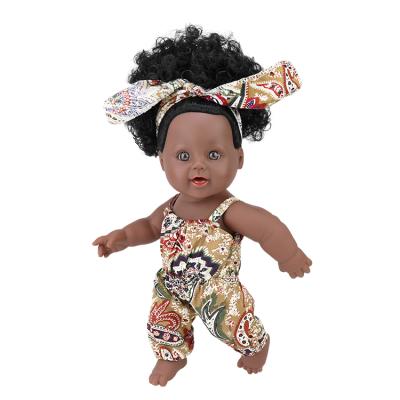 China Changeable Animated Reborn Baby Doll Toys African Girl Black Girl Dressing Dolls With Afro Hair for sale