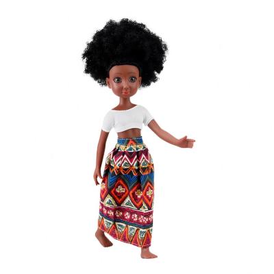 China Wholesale Changeable Dressing Girl Doll Pretty Plays 13 Inch PVC Vinyl Bjd Doll African Black Pretty Girls Dolls For Children for sale