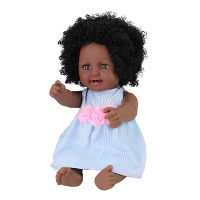 China DIY PLAY Wholesale 18 Inch Realistic Skin Baby Doll African Black Vinyl Doll - Doll Gift Toy For Children 2021 for sale