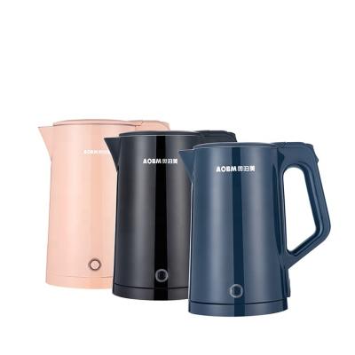 China 360 2022 New Arrival New Arrival Plastic 2 Degree Household Stainless Layer 304 Rotation Base Electric Kettle for sale