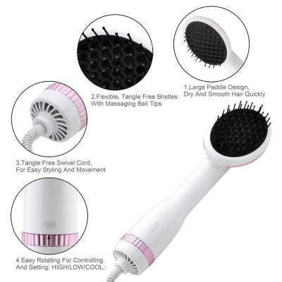 China 2021 Lescolton One Step Ionic Maker Popular Brush Hair Dryer Brush White Styler for sale