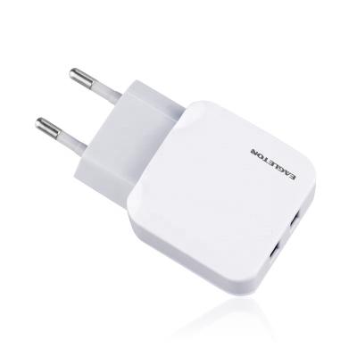 China EU Plug 2 Ports Portable USB Charger 5V 2A Smart Wall Adapter Mobile Phone Quick Charger for sale