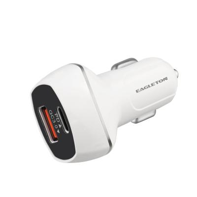 China TYPE-C PD+QC3.0 USB New Arrivals Dual USB Car Charger PD18W Fast Car Charger Mobile Phone QC3.0 Mini Charger for sale