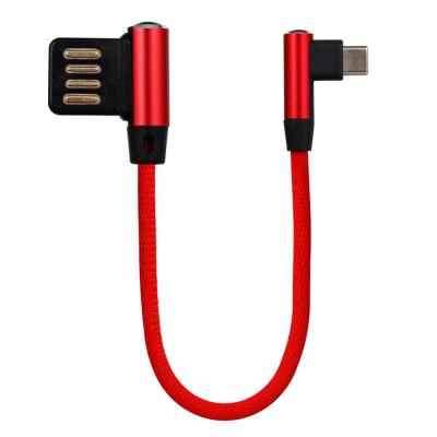 China Short Braided Cable 25cm L Shape T Shape Power Bans USB Mobile Phone Portable Micro USB Data For Phone for sale