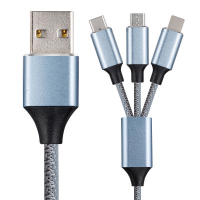 China Mobile Phone 3in 1 USB Cable Strong Micro Charger Charging Cable All In One USB Data Cable for sale