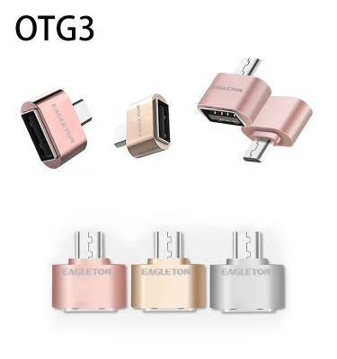 China Hot Sale Colorful OTG USB 3.0 Mobile Phone Adapter Hub Host Micro Adapter Male To Female for sale