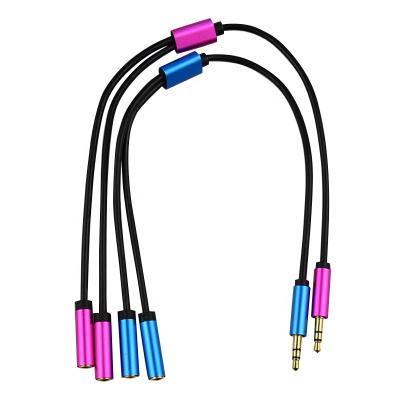 China AUX splitter. Colorful Video Game Player Hot Selling Male 2 Extension 2 To Female 3.5mm In 1 Audio Cable for sale