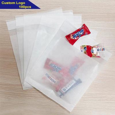 China Mini Greaseproof Coated Glassine Envelopes Small Biodegradable Tote Waxed Lined Paper Bag For Clothing Snack for sale