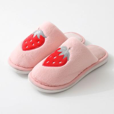 China Anti-slip Promotional Coral Fleece Disposable Home Slippers With Embroidery for sale