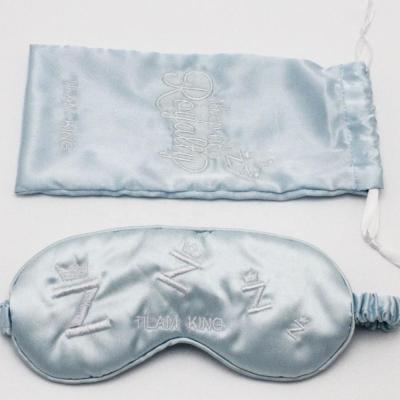 China Custom Dark Circles Satin Sleep Eyemask With Tote Bag Set for sale