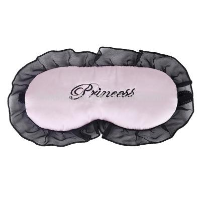 China Wholesale Women Letter Logo Sleep Nourishing Silk Eye Mask With Lace Around for sale