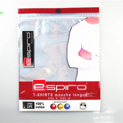 China Security Custom Logo Zip Lock Poly Plastic Packaging Bags For Clothes for sale