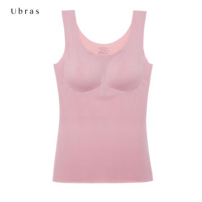 China Ubras QUICK DRY CRVC Fashionable Patches Removable Teardrop Shapped Padded Seamless Invisible Basic Female Vest for sale