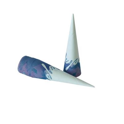 China Disposable Customized Disposable Paper Ice Cream Cone Conic Sleeve Funnel For Ice Cream Dessert Packing Cone Paper for sale