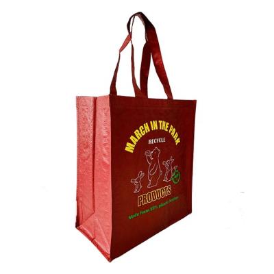 China Handled Custom Printed Large Size Reusable Non-woven Supermarket Grocery Packaging Eco Friendly Laminated Pp Woven Shopping Tote Bags for sale