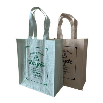 China Recyclable Reusable Polypropylene Packaging Laminated Eco Carry Non Woven Bag Shopping Tote Bag PP Woven Bag With Custom Logo for sale