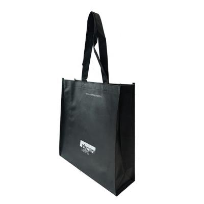 China Recyclable High Quality Black Color reusable non woven shopping bag non-woven bag with custom logo for sale