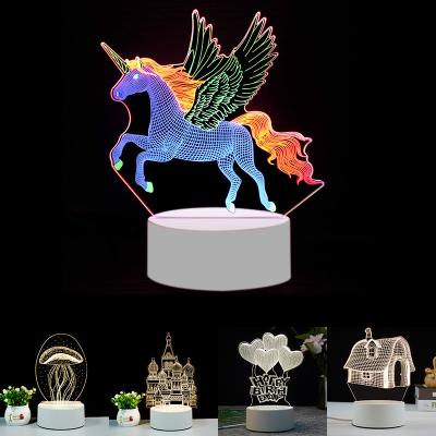 China 5v 3aa Battery Modern Art Light For Boys Girls Children Kids Gift Adult 3D Led Night Light Acrylic White 5(v)2w Black Low 40 LED Night Light for sale