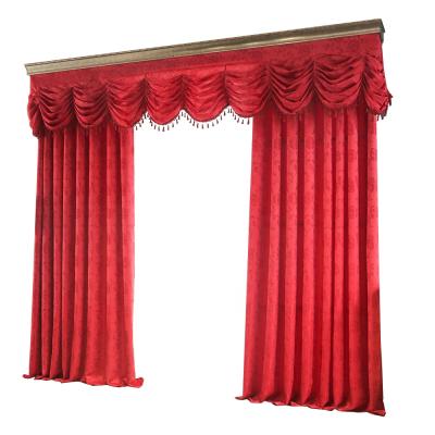 China Hot Layers Flame Retardant USA Wholesale Pink Burgundy Both Designs Jacquard Door Drapery Curtain For Living Room for sale