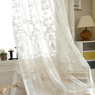 China Decor Amazon Hit Color Roman Curtains For Window Embroidery Tulle Floral White Curtain for sale