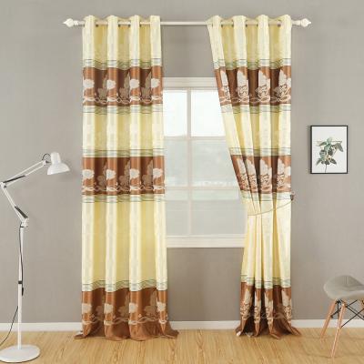 China Hot sales luxury gold blackout jacquard shiny curtains for European and American market for sale