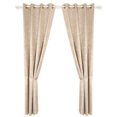 China Living room fireproof drapery, embossed window curtain, hotel office polyester window blackout curtain ready made panel for sale