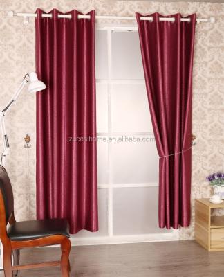 China 100% Polyester Fabric Flame Retardant Blackout Embossed Eyelet Curtain For Living Room for sale