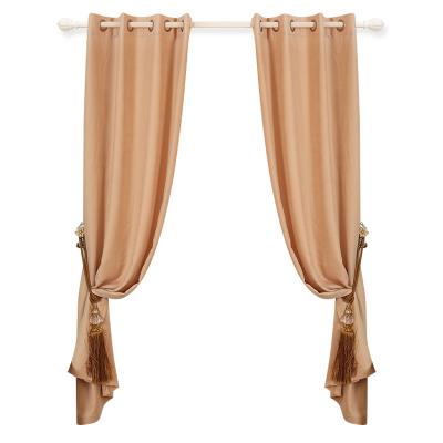 China Flame Retardant Polyester Custom Selling Modern Simple Solid Jacquard Curtain Made In China for sale