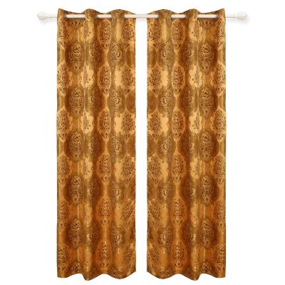 China European Flame Retardant Polyester Wholesale Gold Jacquard Luxury Curtain Fabric for sale