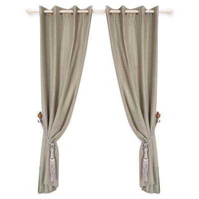 China Flame Retardant Plain Middle East Linen Curtains Living Room Drape For Home Window for sale