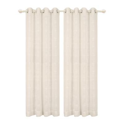 China European And American Style Plain Faux Plain Fire Retardant Popular White Woven Cloth Sheer Curtain For Window for sale